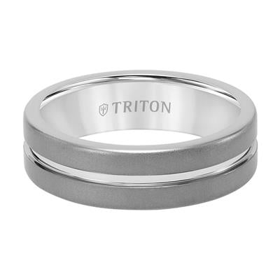 Triton Grey Tungsten Carbide Wedding Band Size 10* - view 2