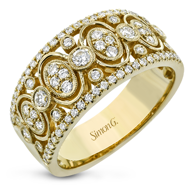 Simon G LR2535 Yellow Gold Diamond Intricate Ring Size 6.5*