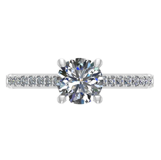 Diamond Designs White 18 Karat Gold Diamond Engagement Ring Mounting Size 6.5 *