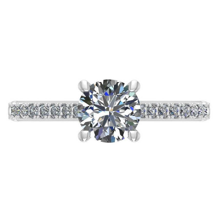 Diamond Designs White 18 Karat Gold Diamond Engagement Ring Mounting Size 6.5 *