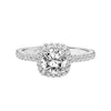 ArtCarved White 14 Karat Gold Diamond Engagement Ring Mounting Size 6.5 *
