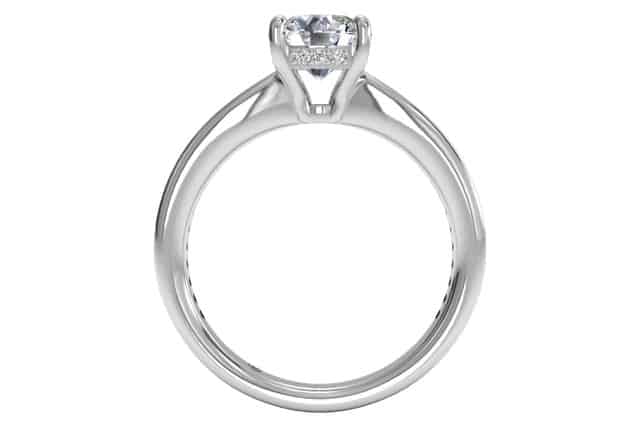 Ritani White 14 Karat Gold Diamond Engagement Ring Mounting Size 6.5 * - view 2
