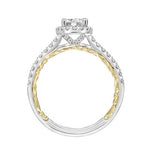 ArtCarved "Falyn" White & Yellow 14 Karat Gold Diamond Engagement Ring Mounting Size 6.5 - view 5