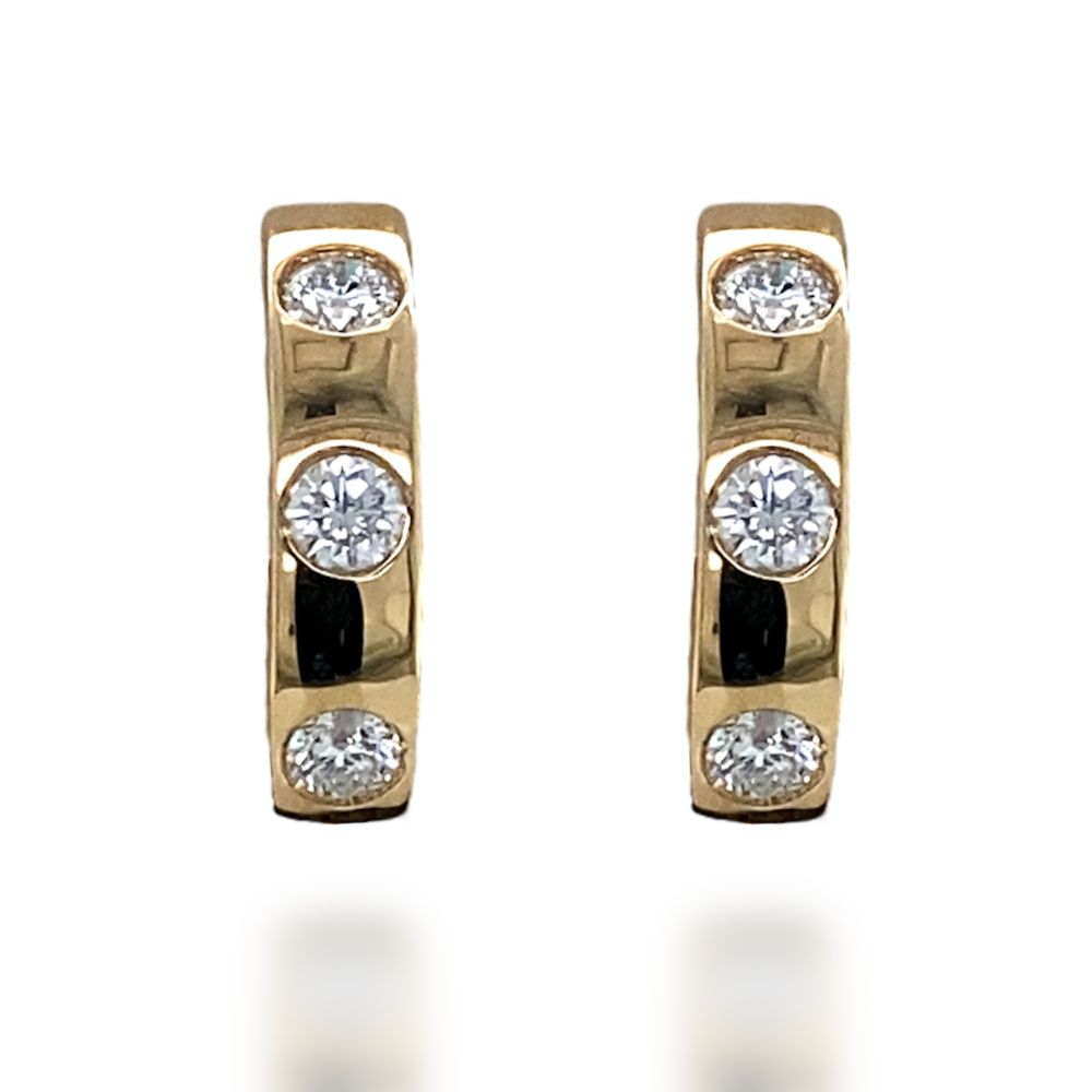 14K Yellow Gold Diamond Earrings from Diamond Designs