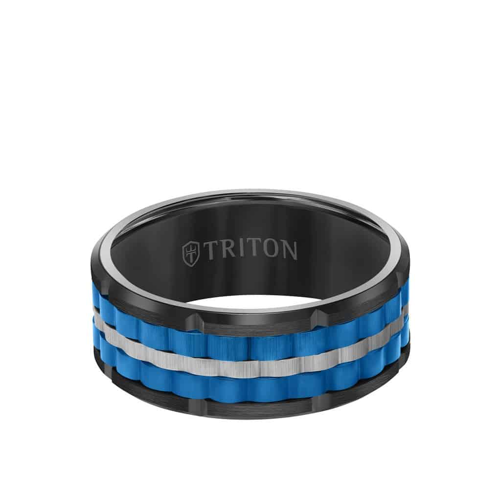 Black Tungsten Carbide Basket Weave Wedding Band Size 10 * - view 2