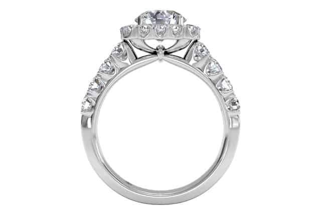 Ritani White 18 Karat Gold Diamond Engagement Ring Mounting Size 6.5 * - view 2