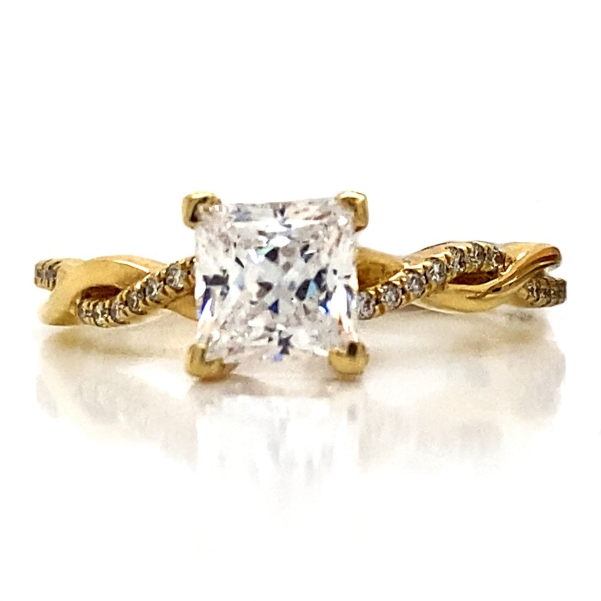 Diamond Designs Yellow 18 Karat Gold Diamond Engagement Ring Mounting Size 6.5 * - view 2