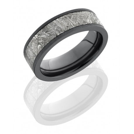 Lashbrook Black Zirconium Meteorite Wedding Band Size 10 *