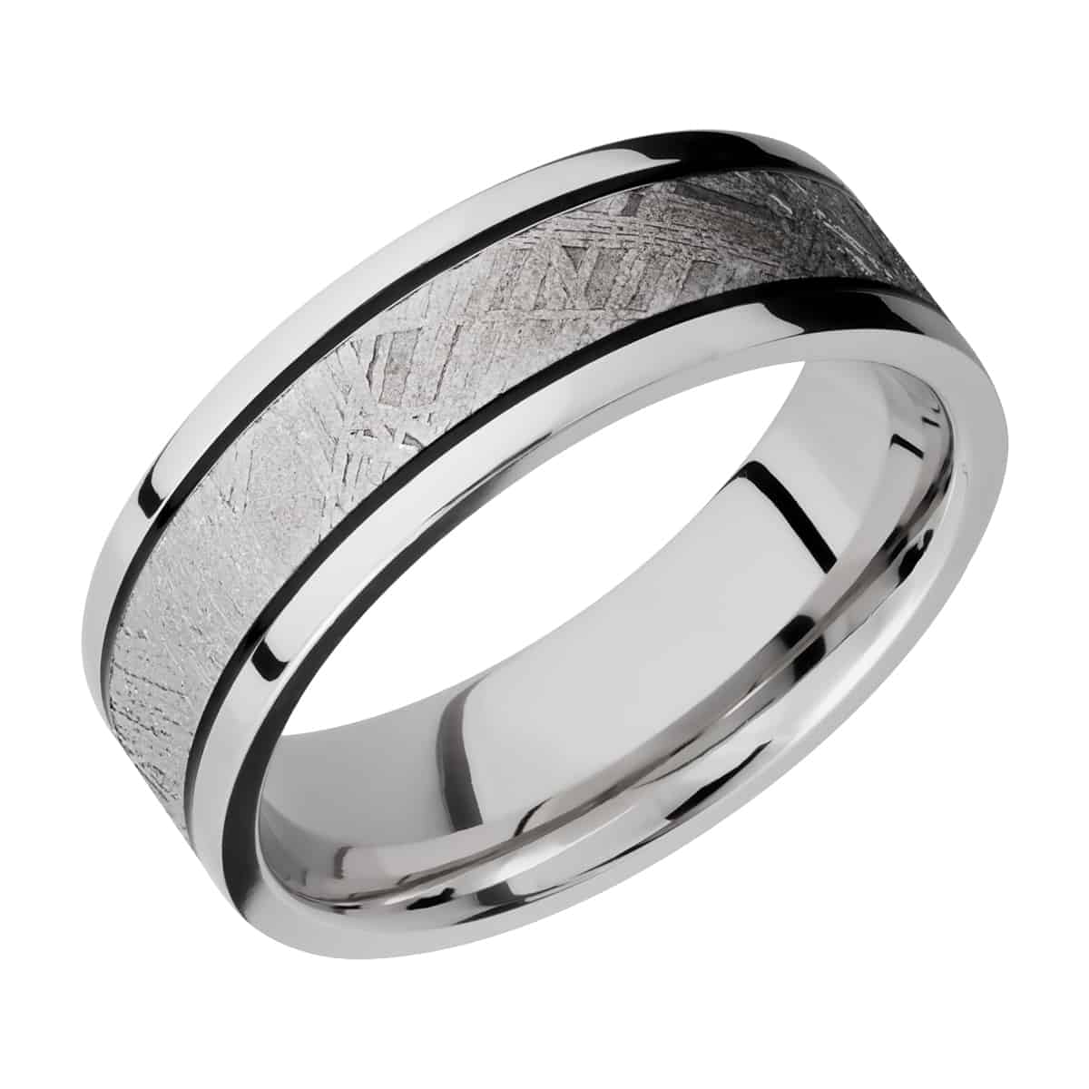 Lashbrook White Cobalt Chrome Meteorite Wedding Band Size 10 *