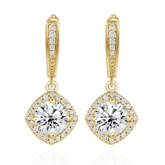 Diamond Designs Yellow 14 Karat Gold Diamond Drop Earrings *