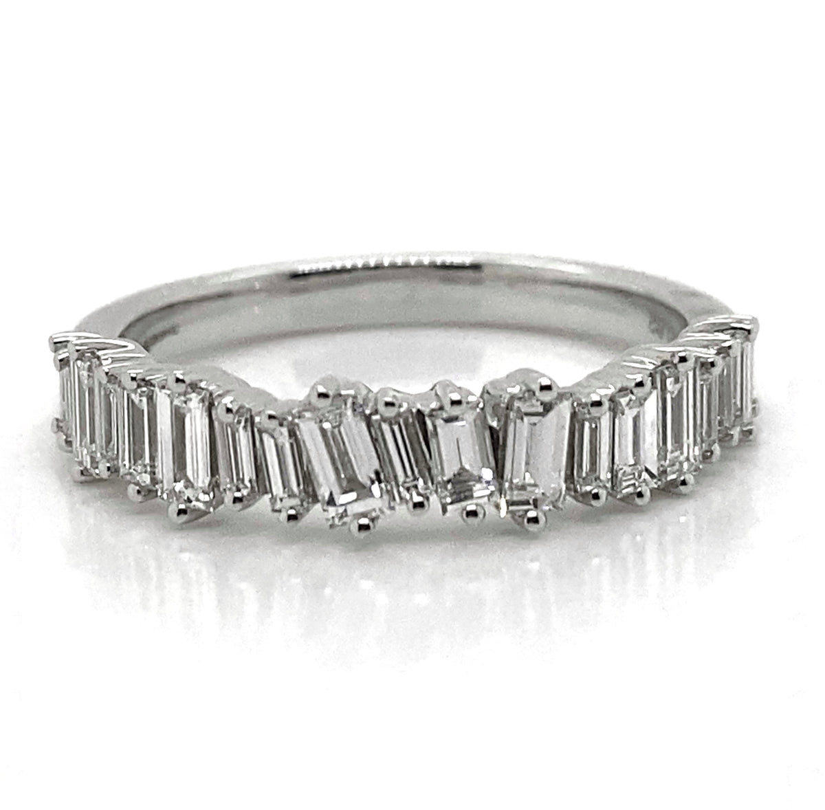 Diamond Designs White 18 Karat Gold Wedding Band Size 6.5 - view 2