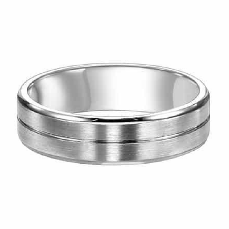 ArtCarved White 14 Karat Gold Wedding Band Size 10 (ART:8133W6) - view 2