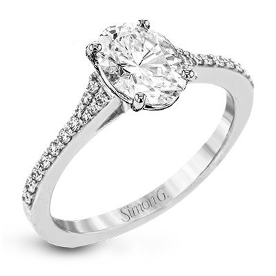 Simon G LR2507 White Gold Diamond Accented Engagement Ring Mounting Size 6.5*