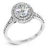 Simon G. MR2884 White Gold Diamond Double Halo Engagement Ring Mounting Size 6.5*