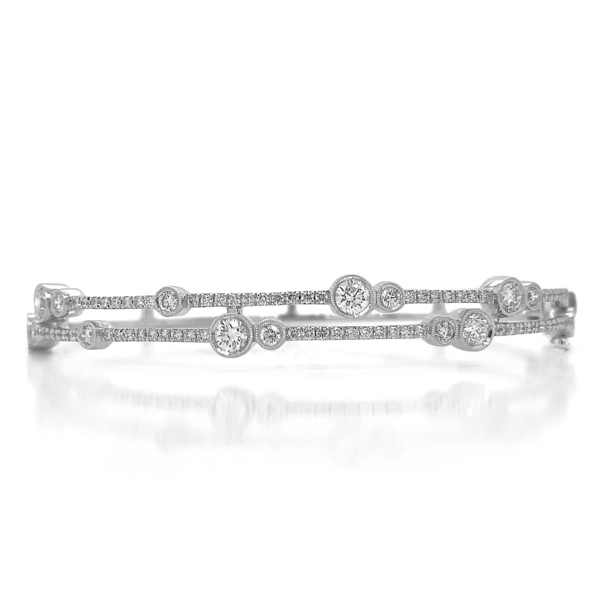 Simon G LB2420 White Gold Diamond Freeform Bangle*