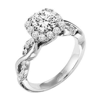 ArtCarved White 14 Karat Gold Diamond Engagement Ring Mounting Size 6.5 - view 2