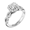 ArtCarved White 14 Karat Gold Diamond Engagement Ring Mounting Size 6.5 *