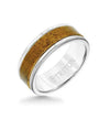 Triton White Tungsten Carbide Brown Wood Wedding Band Size 10 *