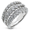 Simon G LR2622 White Gold Diamond 5 Row Ring Size 6.5*