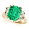 Solitaire Plus Emerald Color Ring in Gold