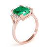 Solitaire Plus Emerald Color Ring in Gold
