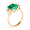 Solitaire Plus Emerald Color Ring in Gold