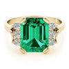 Solitaire Plus Emerald Color Ring in Gold