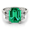 Solitaire Plus Emerald Color Ring in Gold
