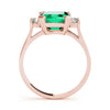 Solitaire Plus Emerald Color Ring in Gold