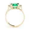 Solitaire Plus Emerald Color Ring in Gold