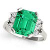 Solitaire Plus Emerald Color Ring in Gold