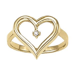 Heart Shape Fashion Ring in Gold