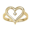 Heart Shape Fashion Ring in Gold