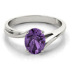 Solitaire Oval Color Rings in Gold (2.54 cttw)