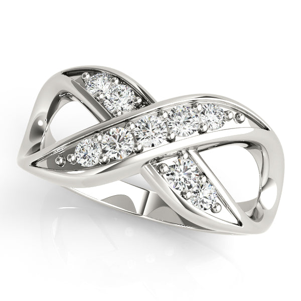 Infinity Prong In Channel Fashion Rings in Gold