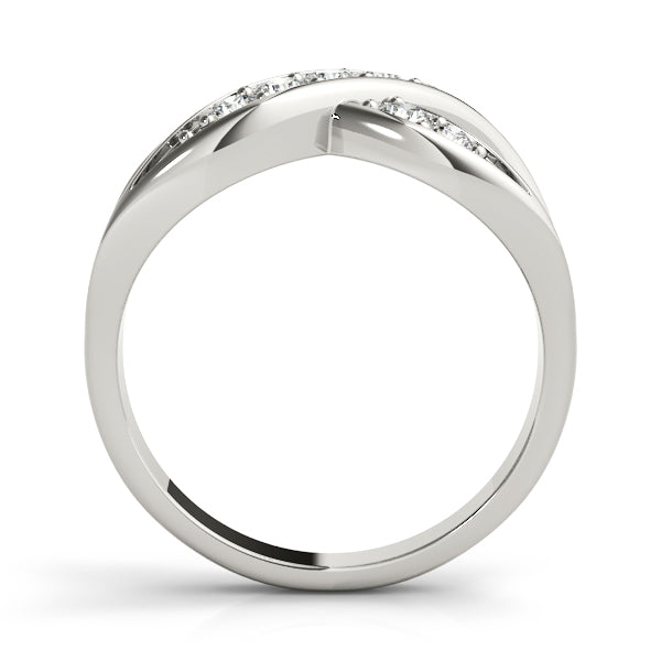 Infinity Prong In Channel Fashion Rings in Gold