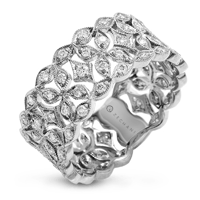 Zeghani White 14 Karat Gold Fashion Ring Size 7*