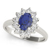 Oval Shape Halo Color Ring in Gold (2.6 cttw)