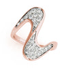 Pave Set Curved Fashion Ring in Gold