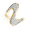 Pave Set Curved Fashion Ring in Gold