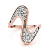 Pave Set Curved Fashion Ring in Gold