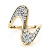 Pave Set Curved Fashion Ring in Gold