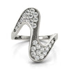 Pave Set Curved Fashion Ring in Gold