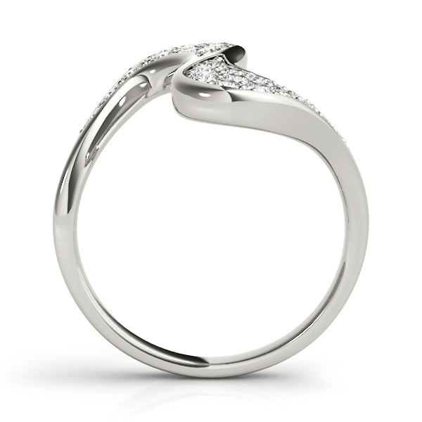 Pave Set Curved Fashion Ring in Gold
