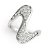 Pave Set Curved Fashion Ring in Gold