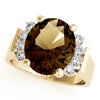Solitaire Plus Oval Color Ring in Gold