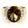 Solitaire Plus Oval Color Ring in Gold