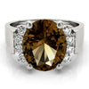Solitaire Plus Oval Color Ring in Gold