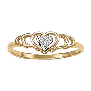 Heart Shape Fashion Ring in Gold