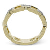 Zeghani Yellow & White 14 Karat Gold  Diamond Fashion Interlocking Ring Size 6.5*